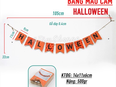 Dây banner chữ Halloween bằng gỗ handmade nhiều kiểu BANER-HLW-01